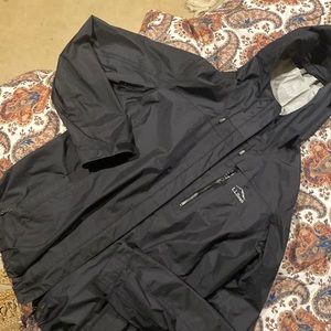 Black LL Bean rain jacket